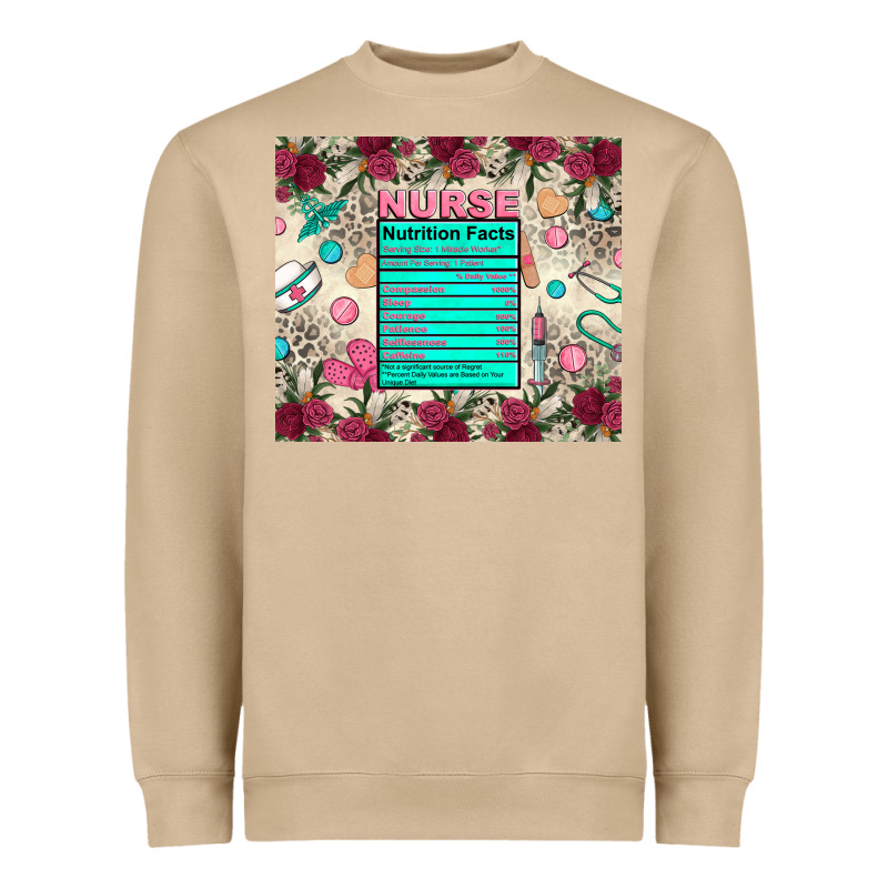 Nurse Nutrition Facts Heavyweight Sweatshirt by Zillion Design Studio | Teevron