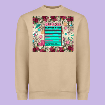 Nurse Nutrition Facts Heavyweight Sweatshirt Designed By Zillion Design Studio