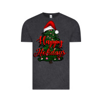 Vintage Black happy holidays christmas tree Vintage Tee - RanaPortraitStore