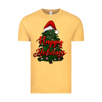 Vintage Mustard happy holidays christmas tree Vintage Tee - RanaPortraitStore