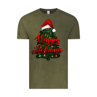 Vintage Olive happy holidays christmas tree Vintage Tee - RanaPortraitStore