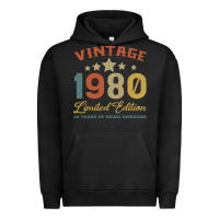 Pigment Black Vintage 1980 Clothes 40 Years Old Retro 40th Birthday Urban Hoodie - Bettercallsaul