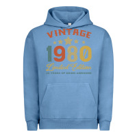Pigment Pebble Blue Vintage 1980 Clothes 40 Years Old Retro 40th Birthday Urban Hoodie - Bettercallsaul