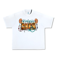 White dialysis crew Urban Heavy Tee - CowhideDigitalArt