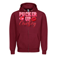 Burgundy pucker up cowboy Zipper Hoodie - AdoDesignShop