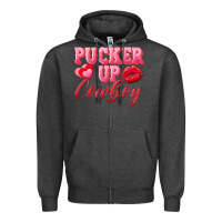 Charcoal Heather pucker up cowboy Zipper Hoodie - AdoDesignShop