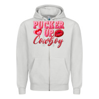 Dove Grey pucker up cowboy Zipper Hoodie - AdoDesignShop