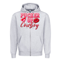 Heather Grey pucker up cowboy Zipper Hoodie - AdoDesignShop