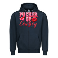 Navy pucker up cowboy Zipper Hoodie - AdoDesignShop