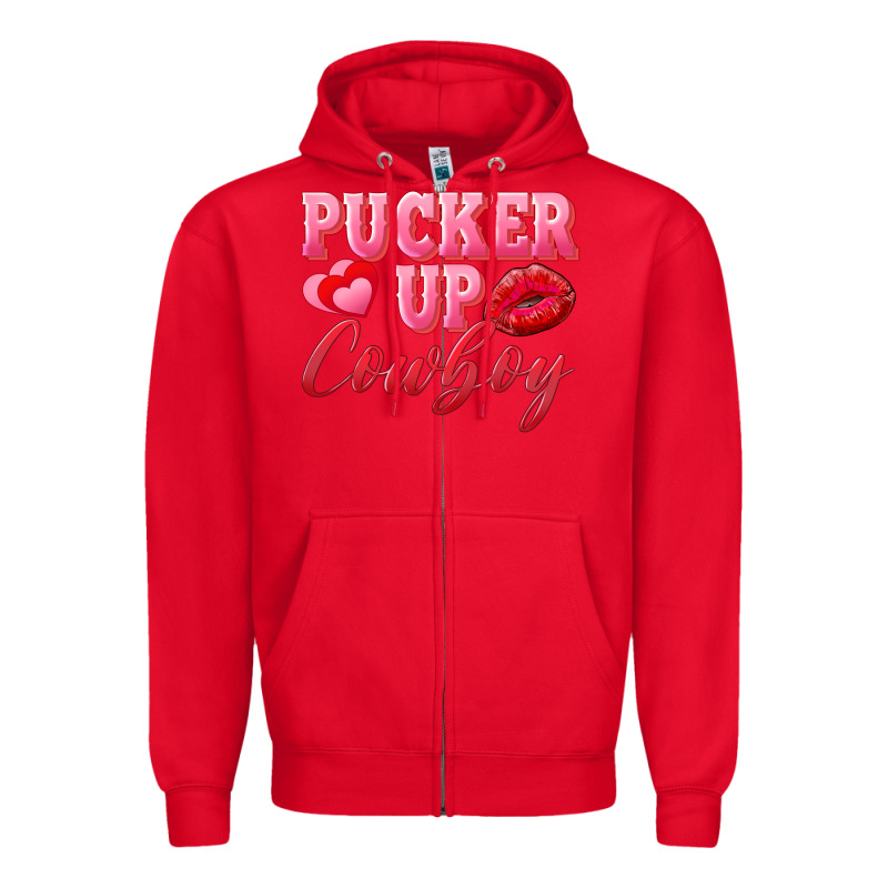 Pucker Up Cowboy Zipper Hoodie by AdoDesignShop | Teevron