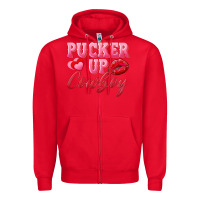Red pucker up cowboy Zipper Hoodie - AdoDesignShop