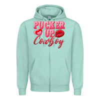 Seafoam pucker up cowboy Zipper Hoodie - AdoDesignShop