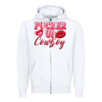 White pucker up cowboy Zipper Hoodie - AdoDesignShop
