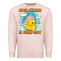 Pale Pink duck around and find out Premium Sweatshirt - MaliasSmallBusiness