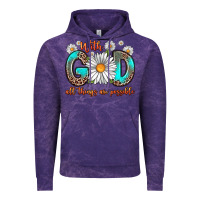 Cloud Purple with god all things are possible daisy Vintage Hoodie - Zillion Design Studio