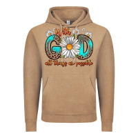 Vintage Coffee with god all things are possible daisy Vintage Hoodie - Zillion Design Studio