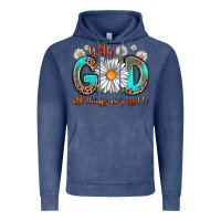 Vintage Denim with god all things are possible daisy Vintage Hoodie - Zillion Design Studio