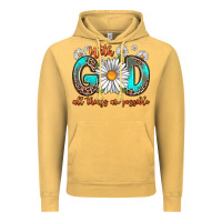Vintage Mustard with god all things are possible daisy Vintage Hoodie - Zillion Design Studio