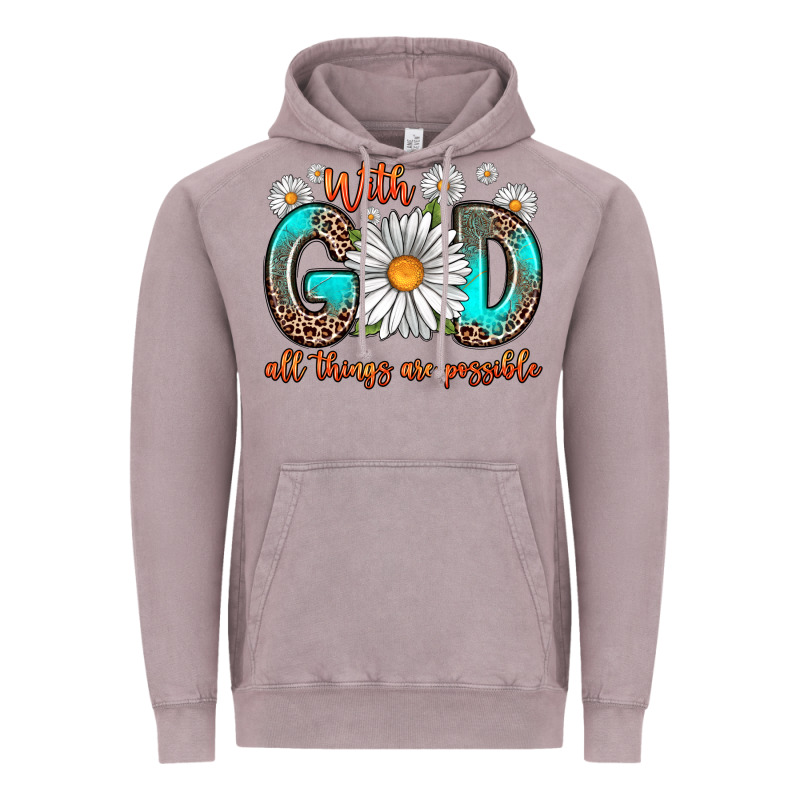 With God All Things Are Possible Daisy Vintage Hoodie by Zillion Design Studio | Teevron