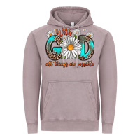 Vintage Zinc with god all things are possible daisy Vintage Hoodie - Zillion Design Studio