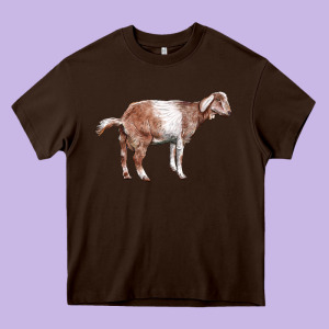 Nubian Goat Heavy Core Tee Designed By Lillyallendesigns