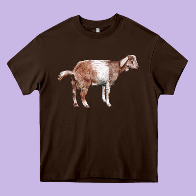 Nubian Goat Heavy Core Tee Designed By Lillyallendesigns