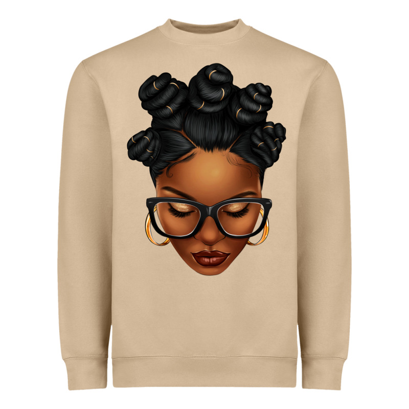 Afro Woman With Bantu Knots Heavyweight Sweatshirt by texasbilliewilder | Teevron