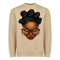Mushroom afro woman with bantu knots Heavyweight Sweatshirt - texasbilliewilder