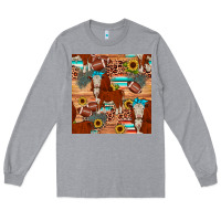 Heather Grey football hereford sunflower seamless pattern Long Sleeve Tee - JahusDesignShop