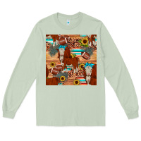 Matcha football hereford sunflower seamless pattern Long Sleeve Tee - JahusDesignShop