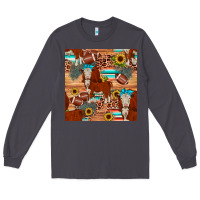 Smoke football hereford sunflower seamless pattern Long Sleeve Tee - JahusDesignShop