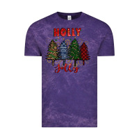 Cloud Purple holly jolly Christmas trees Vintage Tee - RanaPortraitStore