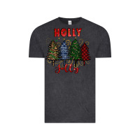 Vintage Black holly jolly Christmas trees Vintage Tee - RanaPortraitStore