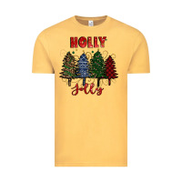 Vintage Mustard holly jolly Christmas trees Vintage Tee - RanaPortraitStore