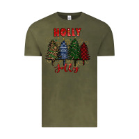Vintage Olive holly jolly Christmas trees Vintage Tee - RanaPortraitStore