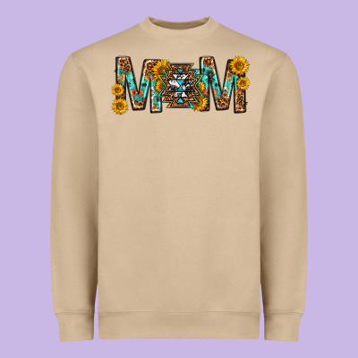 Mom With Aztec Mothers Day Heavyweight Sweatshirt Designed By Texasbilliewilder