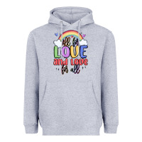 Heather Grey all for love and love for all Heavyweight Hoodie - MaliasSmallBusiness