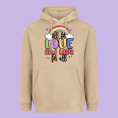 All For Love And Love For All Heavyweight Hoodie Designed By Maliassmallbusiness