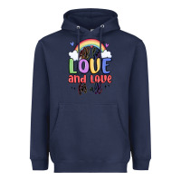 Navy all for love and love for all Heavyweight Hoodie - MaliasSmallBusiness