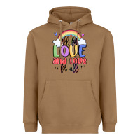 Toasted Coconut all for love and love for all Heavyweight Hoodie - MaliasSmallBusiness