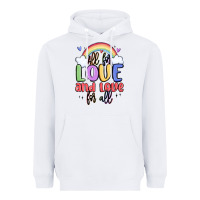 White all for love and love for all Heavyweight Hoodie - MaliasSmallBusiness