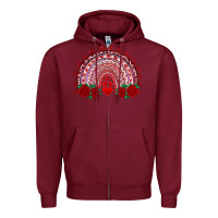 Burgundy valentine's day rainbow with roses Zipper Hoodie - AdoDesignShop