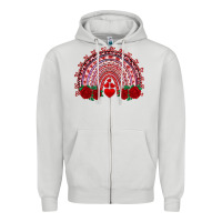 Dove Grey valentine's day rainbow with roses Zipper Hoodie - AdoDesignShop
