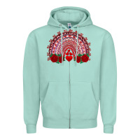 Seafoam valentine's day rainbow with roses Zipper Hoodie - AdoDesignShop