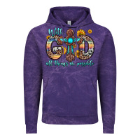 Cloud Purple with god all things are possible cross Vintage Hoodie - Zillion Design Studio