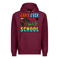 Burgundy game over back to school Premium Hoodie - BundleAndBundleShop