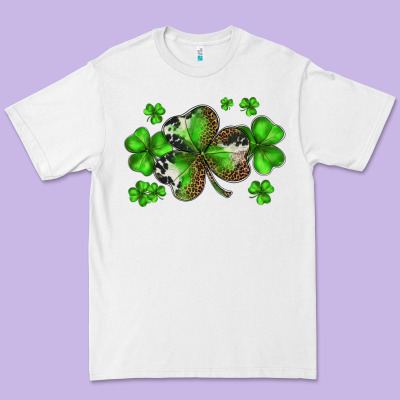 St. Patricks Day Shamrocks Premium Tee Designed By Barkaloodesign
