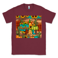 Burgundy hello fall pumpkin Classic Tee - JahusDesignShop