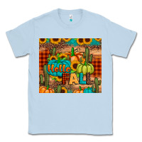 Dusty Blue hello fall pumpkin Classic Tee - JahusDesignShop