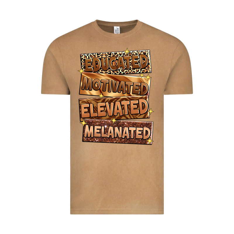 Educated Motivated Elevated Melanated Vintage Tee by Zillion Design Studio | Teevron
